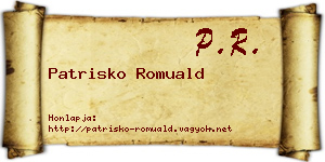 Patrisko Romuald névjegykártya